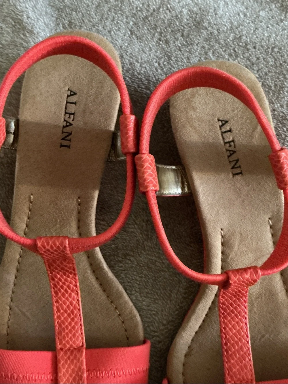 Alfani Kids Bright Coral T-Strap Sandals